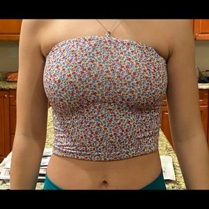 american eagle floral tube top
